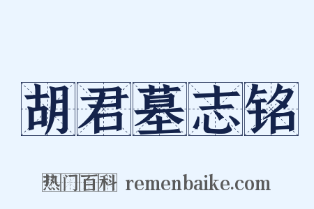 胡君墓志铭是什么意思的图片